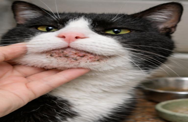 KEDİLERDE ÇENE AKNESİ